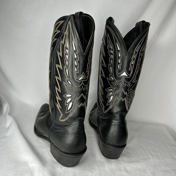 Laredo Men’s Lea Vamp & Foxing Cowboy Boots Size 8.5 EE Silver Accents Point Toe main image 5